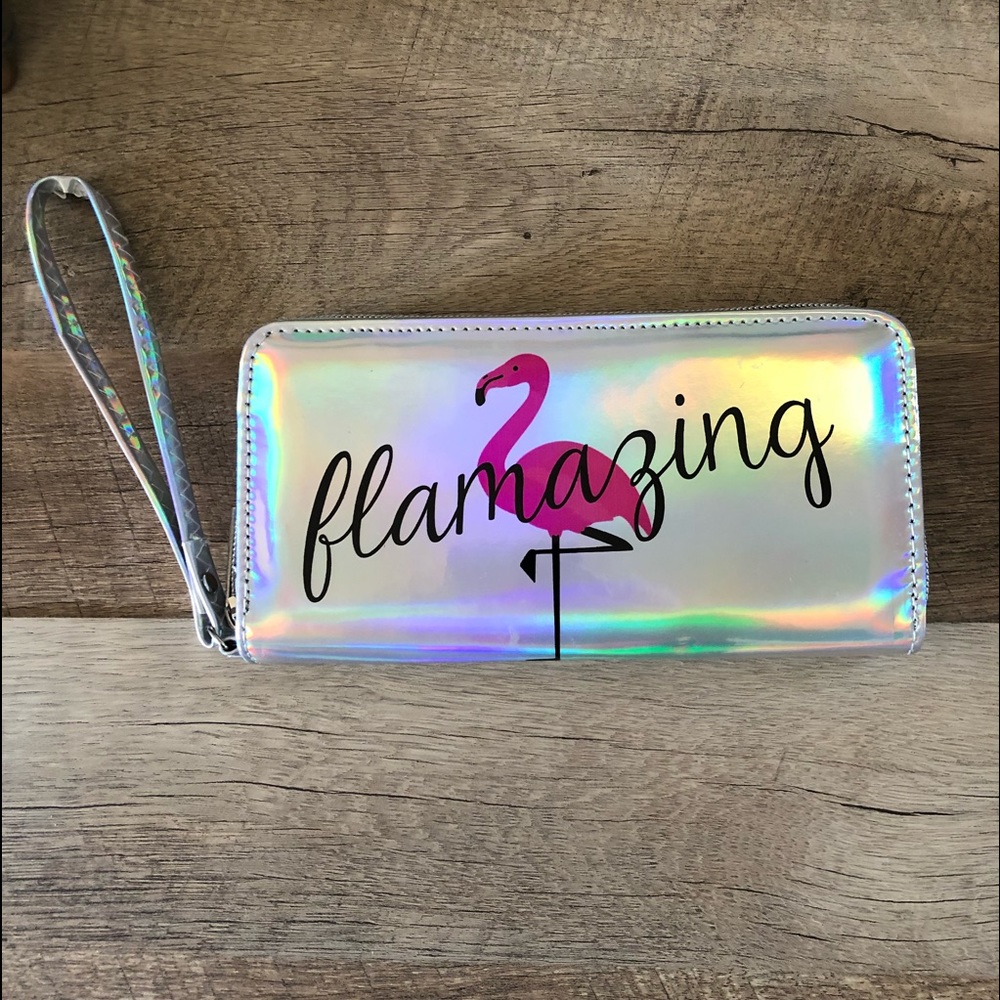 FLAMAZING Flamingo Wristlet/Wallet